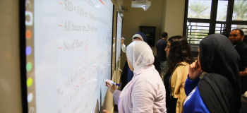 students in active learning classroom