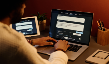 Student uses a generative-ai model on their laptop