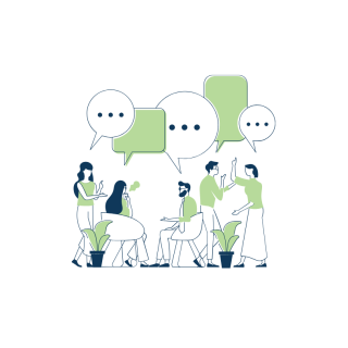 an icon of group of people chatting together