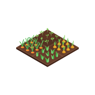 a brown board with gree and orange harvest