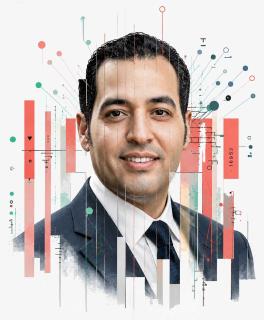 Graphic of man in suit.