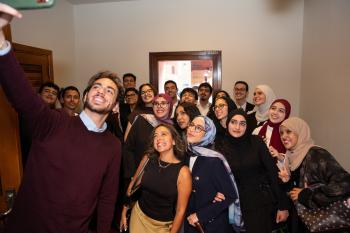 Tomorrow's Leaders students take a group selfie