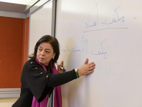 Lady teaching Arabic 