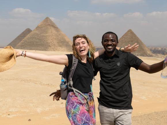 AUC International Students at the Pyramids 