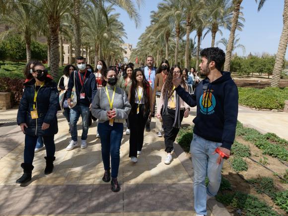 Students on tour with tour guide