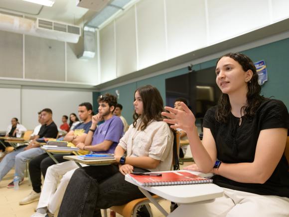 Students sitting in class