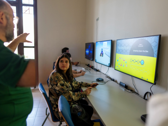 Girl in a computer lab