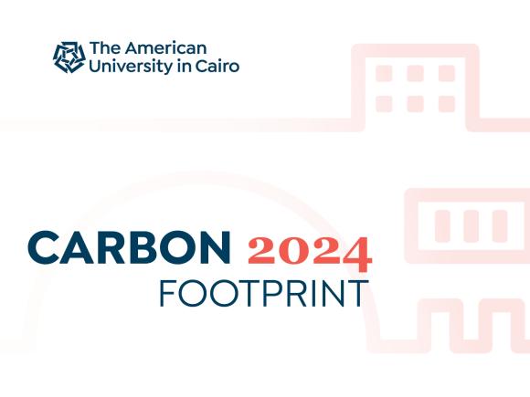 Text reads "The American University in Cairo. Carbon Footprint 2024"