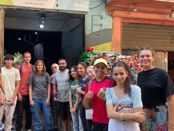 Students in garbage city infant of the plastic bank