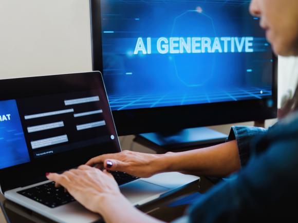 a computer with the text "AI Generative"