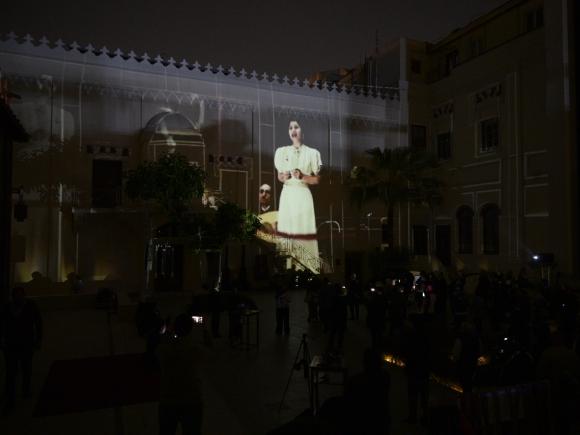 Light projection on the University buildings 