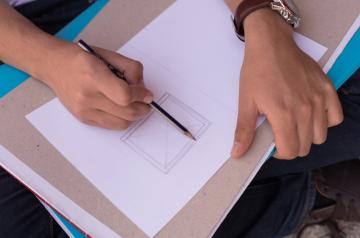 student drawing