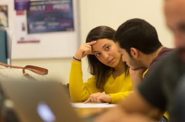 Two student talking