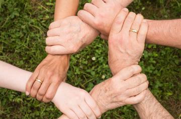 interlinking hands
