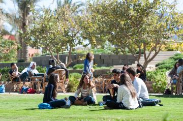 AUC students in the gardens