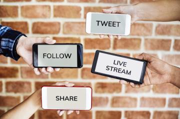 Photos of Social Media platforms on mobile