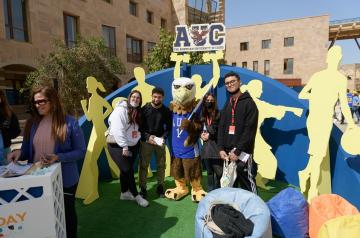 Students on booth