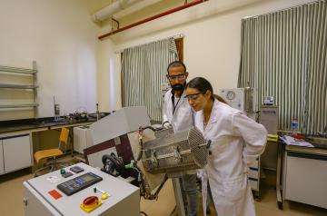 Man and woman in lab