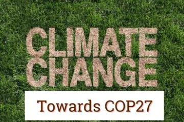 Greenery with the words Climate Change towards COP27