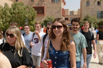International students on campus
