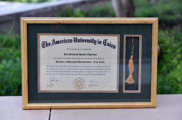 Wooden frame for graduation diploma