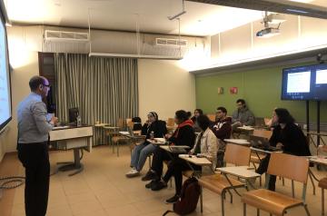 Classroom with students and teacher 