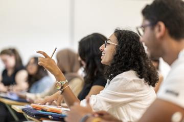 Smiling students in classroom