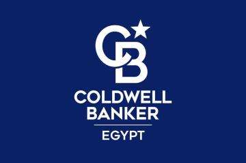 Navy blue logo with Coldwell Banker Egypt written in white