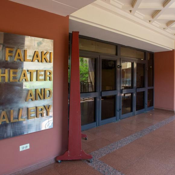 Falaki Theater and Gallery beside the doors of a building