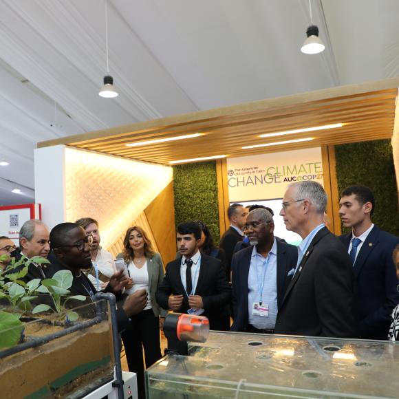 A visit of congress delegation to AUC pavilion in COP27