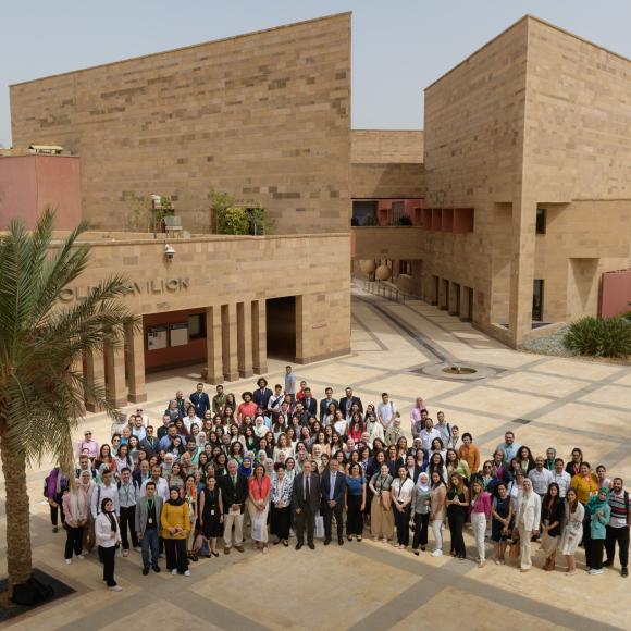 a group of people standing