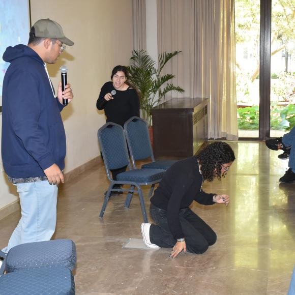 students performing in the play