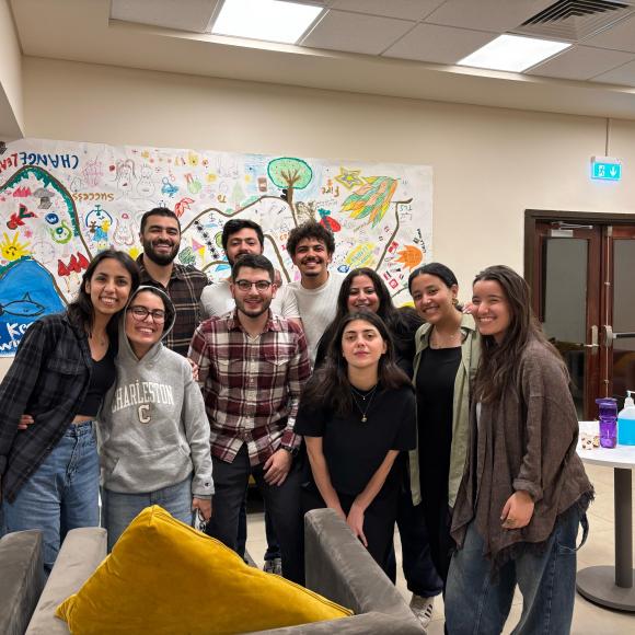 Husn with her friend in class