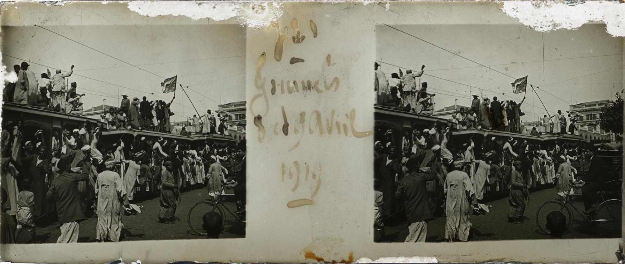 Egypt’s 1919 revolution, April 8-9, from Taxiphote digitization project. Photo courtesy of Rare Books and Special Collections Library.