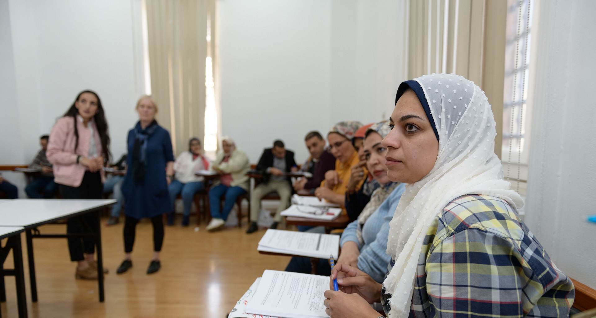 students in tahrir campus classroom